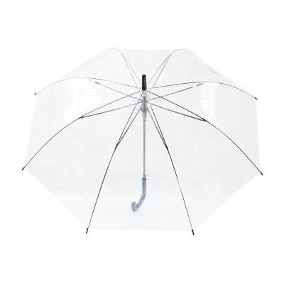 China Steel Shaft Advertising Transparent POE Full Body Dome Umbrella with Print Logo Auto Open for sale