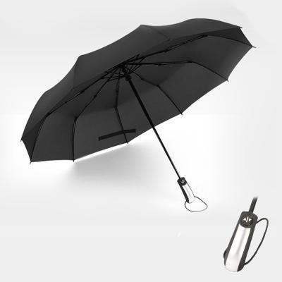 China Plastic Handle 23inch 10K 190T Pongee Automatic Folding Umbrella for School Campaigns for sale