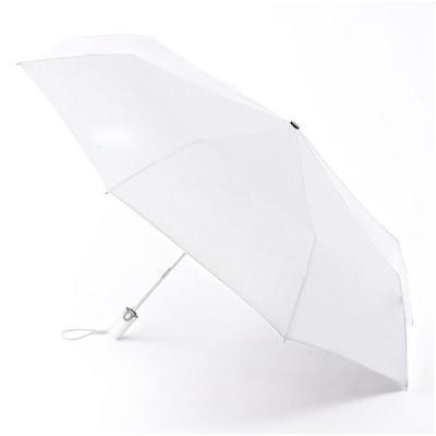 China Custom Print Logo White Polyester Fold Umbrella for Advertising or Gifts and Durable for sale