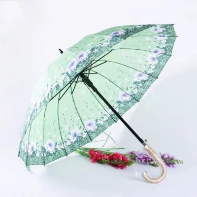 China Customized Logo Printing Golf Umbrella 21 Inch Classic Flower Design for Popular Branded for sale