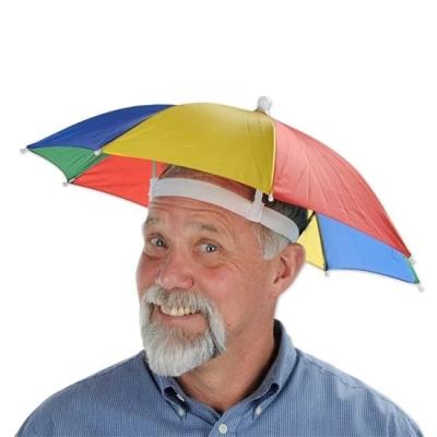 China Zonne-UV-bescherming Custom Logo Printing Head Hat Shape Umbrella voor volwassenen en kinderen Te koop