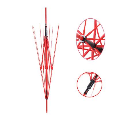 China Straight Umbrella 23inch 8k Reverse Umbrella Frame Iron Coated Medium Rod Fiberglass for sale