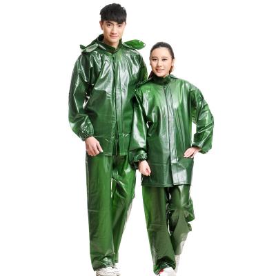 China Rainy Season Essential Rubberized Custom Green Adults Raincoat from Chinese Manufacturers for sale