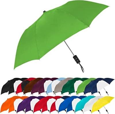 China Reflective Trim Travel Umbrella with LED Flashlight Handle and Fiberglass Safety Frame for sale