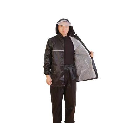 China Customized Black Blue Men's Nylon Polyester PVC Coating Raincoat for Motorcycle Riding for sale