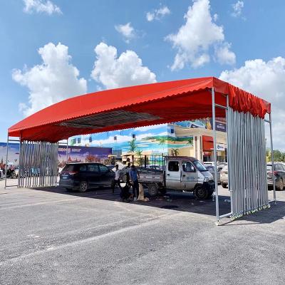 China Outdoor Event Waterproof PVC Car-parking Sunshade Steel Warehouse Tool Storage Shed Tent for sale