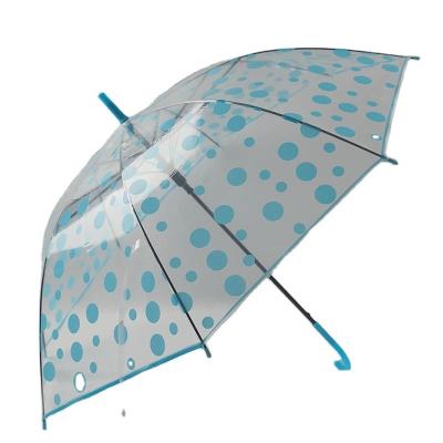 China Creative Transparent Umbrella Plastic Handle Straight Pole Automatic Advertising Gift for sale