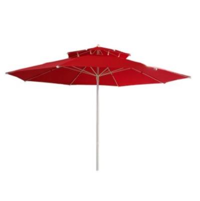 China Outdoor Furniture 2.5m Double Top Fiber Umbrella for Sun Protection and Windproof for sale