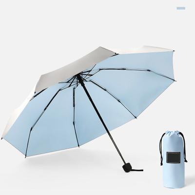 Chine Mini parapluie manuelle de poche avec imprimé de logo personnalisé et côtes en fibre de verre en aluminium à vendre