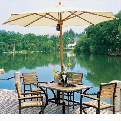 China Consejos de plástico Playa de madera Patio Cafetería Jardín Piscina Restaurante al aire libre Paraguas Todo en 1 en venta