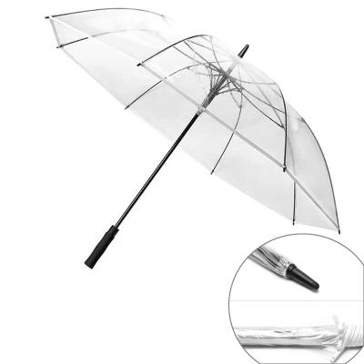 China Extra Large Windproof PVC Umbrella Transparent Golf Umbrella with Personalized Logo for sale