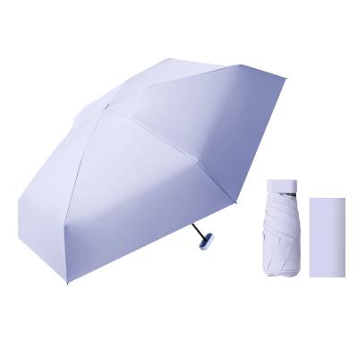 중국 Wholesale Mini Umbrella UV Block 6 fold umbrella card bag easy to carry dual used Tiny umbrella 판매용