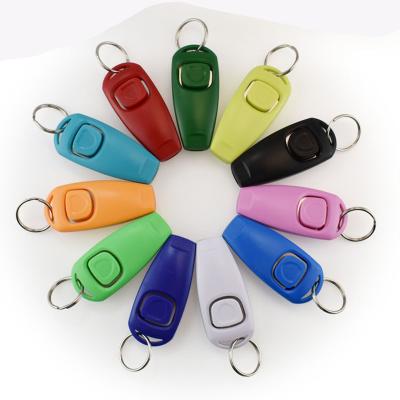 China Pet Shop Factory Stocked Wholesale Custom LOGO 2 In 1 PC Plastic Material Behavior Correction Pet Training Clicker Whistle for sale