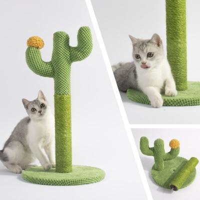 China Climbing Cats Cactus Column Scratching Bold Column Sisal Sight Scratching Board Hemp Rope Tree Claws Pet Shop for sale