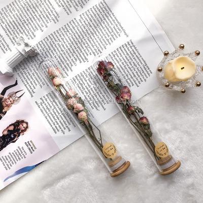 China Gift for Wedding Wholesale Mother's Day Gift High Quality Preserved Flower Dried Flowers in Glass Tube for sale