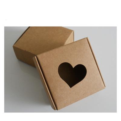 China Recycled Materials Brown Packaging Materials Custom Cute Small Paper Boxes / Printed Round Shaped Window Soap Box Customized Packaging Drawer Boxes for sale