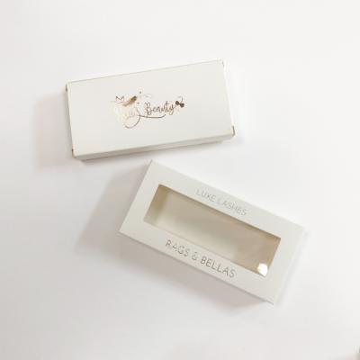 China Recyclable White Paper Eyelash Box Package Eyelash Packaging Box Lash Vendor Customized Boxes for sale