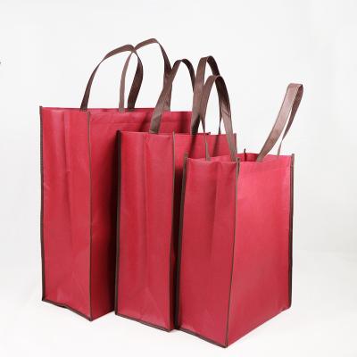 China Hot Selling Fashion Customized Size Good Quality Gift Packing Special Burgundy Shopping Bags With Zipper for sale