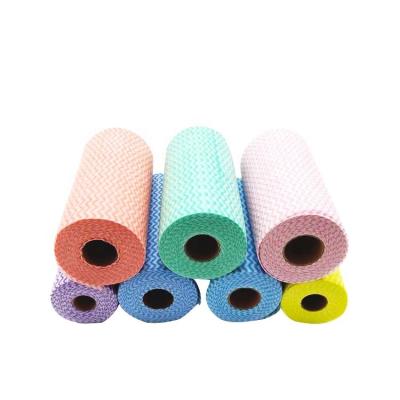 China Durable Heavy Duty Dusting Fabric 45gsm Disposable Nonwoven Kitchen Cleaning Dry Wiping Rolls for sale