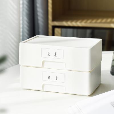 China Viable Multifunctional Desktop Organizer Label Storage Box Office Supplies Makeup Cosmetics Stationery Storage Box for sale