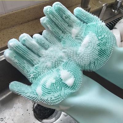 China Silicone Gloves for Dishes Gloves Kitchen Silicone Washing Heat Resistant Magic Cleaning Gloves for Washing Dishes for sale