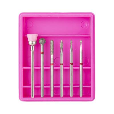 China 6pcs Ceramic Drill and Diamond Nail Drill Bit Set 3/32 Leg Nail Spa Polish Nail Supply Kit Tool for sale