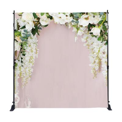 China Events Like New Design 7Ft Birthday Parties Birthday Party Backdrop Tension Fabric Telescopic Wedding Backdrop Square Stand for sale