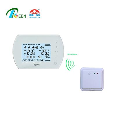 China Touch Screen Weekly RF FCU Programmable Wireless Wall Thermostat RL309SET for sale