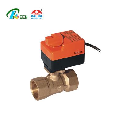 China Two Way Three Way 3 Wire 0-10V DC Motorized Thermostatic Water Ball Valve RL 2088 for sale