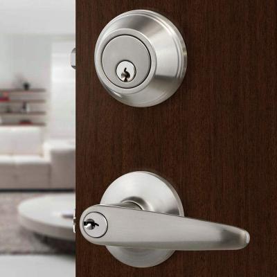 China Entry front door entry lever lock set single cylinder deadbolt keyed same combination entry setfront and combination deadbolt door lock for sale