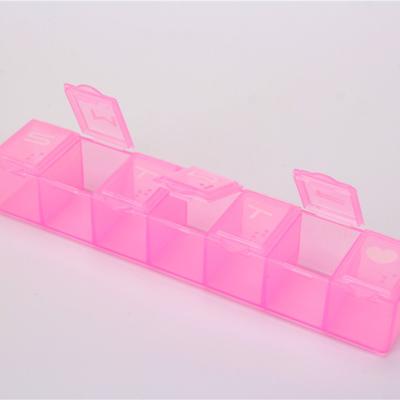 China Eco-Friendly Weekly Pill Organizer 7 Day Pill Box For Week Vitamin Tablet Travel 7 Case Portable Pill Organizer Box Medicine Holder for sale