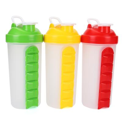 China Plastic Pill Container Water Bottle Storage Box Weekly Pill Organizer, Travel 7 Day Pill Box Bottle with Unique Open Design and Large Compartments for sale