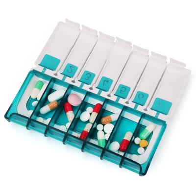 China Travel. Advertising 7days 2021 Two Tone Plastic Pill Boxes Large Portable Pill Storage Cases for sale