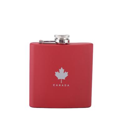 China Hot Selling 6oz Metal Hip Red And Blue Stainless Steel Flask With Logo Or Pattern for sale