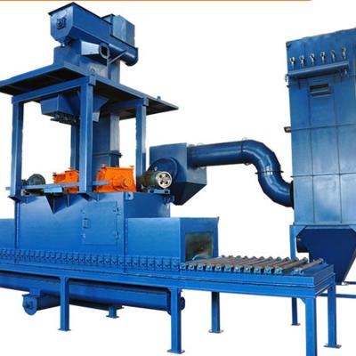 China Clean Meta Parts Roller Conveyor Stone Blasting Machine For Surface Polishing for sale