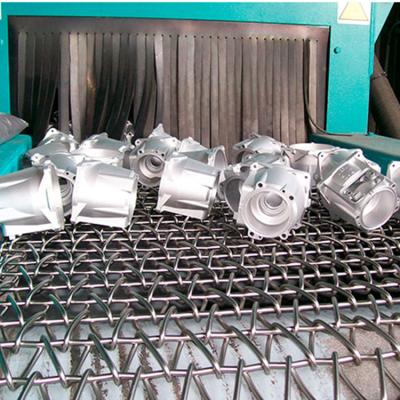 China Wire Rod Belt Continuous Type Shot Blasting Machine , Sizzix Fat Fish Wire Mesh Belt Conveyor Machine for sale