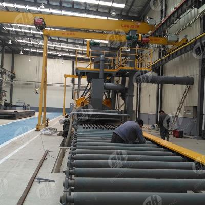 China Building Material Stores Roller Conveyor Tunnel Pass Through H Beam Type Steel Plate Steel Sheet Shot Blasting Machine / Pulled Cleaning Machine / Shot Blasting for sale