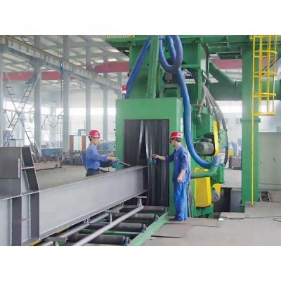 China Large metal blasting QH69 surface preparationfor H, I beam structure roller conveyor shot blasting machine for sale