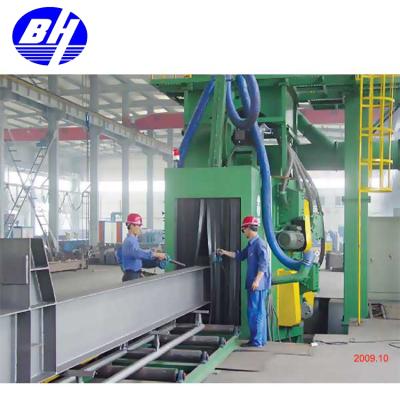 China Building Material Shops Section Structure Steel H Beam Shot Blasting Derusting Machine / Sand Blasting Equipment For Sale for sale