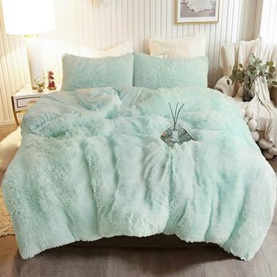 China Long Plush Shaggy Duvet Cover Set Luxury Crystal Velvet Bedding Sets Ultra Soft PASSIONATE Faux Fur for sale