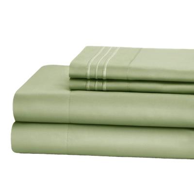 China Sustainable 90gsm Double Brushed Microfiber Deep Pocket Embroidery Sheet Set for sale