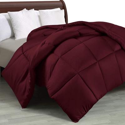 China Single Hospital Homeschool Resorts Hotel Comforter Down Alternative Comforters For Queen Bed - Luxurious Brushed Microfiber - Soft & Cozy Queen Burgundy for sale