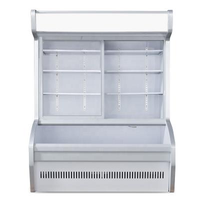 China Double-temperature supermarket display vegetable cooler refrigerator fruit storage fruit and vegetable display cooler for sale