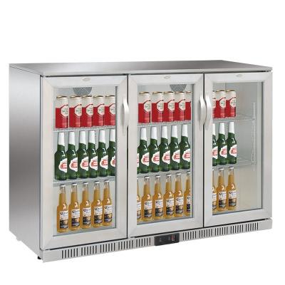 China Countertop Beverage Beverage Display Beer Cooler Bar Refrigerator Single-Temperature Horizontal Doors Refrigerator Back Stainless for sale