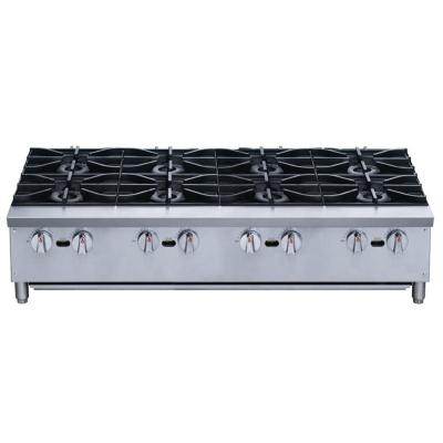 China Classic Hotel Restaurant Kitchen Equipment Stainless Steel Commercial 8 Burner Gas Stove for sale