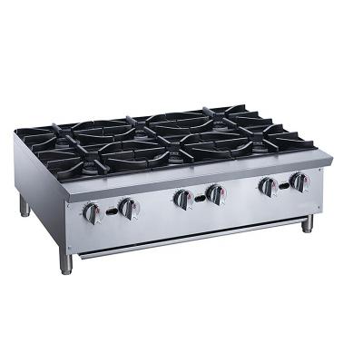 China Classic Commercial Hotel Restaurant 6 Burner Gas Stove Cooking Stove With Wholesale Price for sale