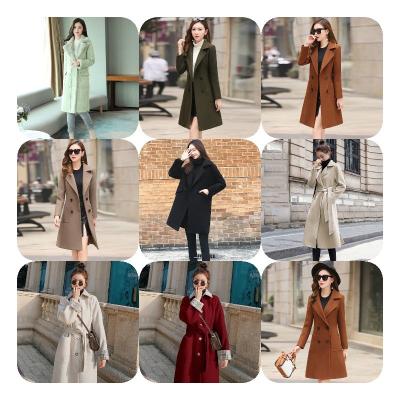 China Customized viable female wool ladies polyester overcoat plus size and long jacket winter trench coat for OE for sale