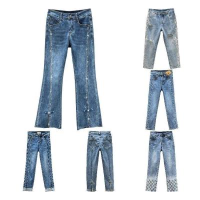 China Women's Sustainable Jeans Flare Bell Bottom Jeans New Casual Women's Fashion Jeans For Women Fashi Custom Made for sale