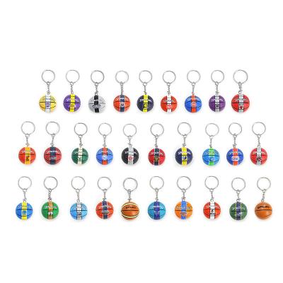 China Hot Sale Fashion Sports Basketball Key Chain Bag Eco-friendly Personalized Leather Bag Car Key Chain for sale