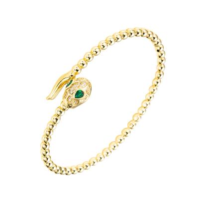 China Exaggerated Snake Shape New Personality Exaggerated Snake Shape Bracelet Gold Plated Zircon Gold Plated Couples Bracelet Jewelry Retro for sale